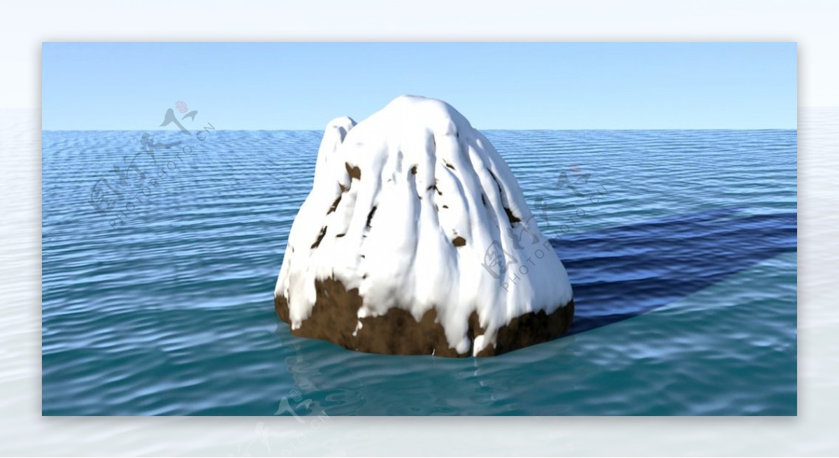 精致海上的雪山maya3d模型