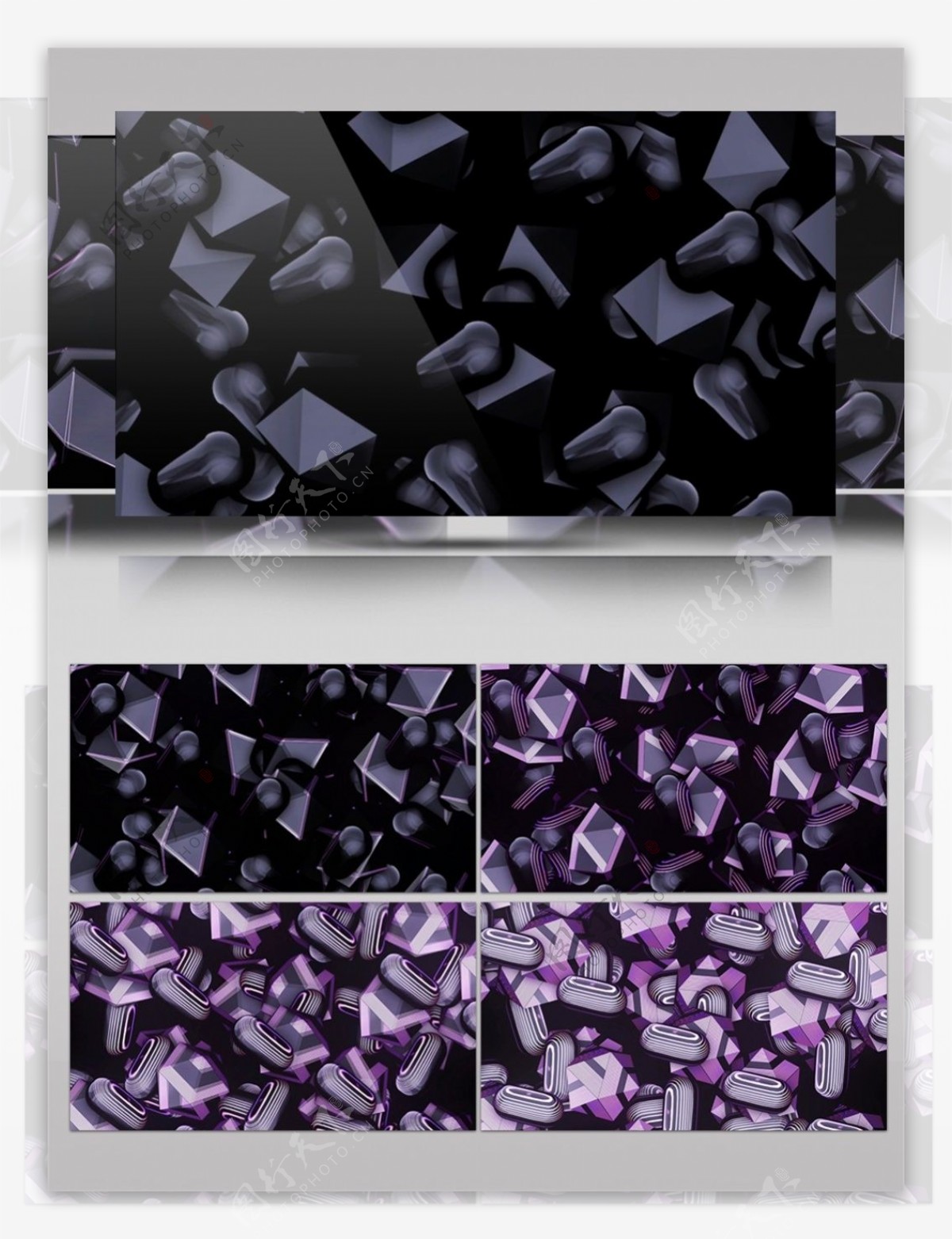 紫色动感三角视频素材
