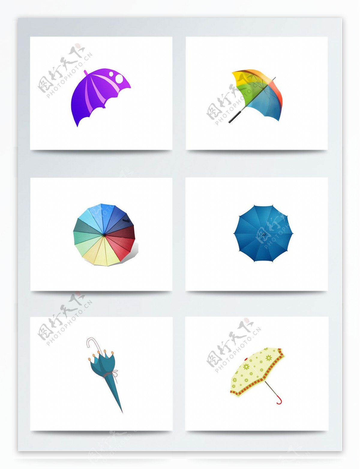 唯美卡通彩色雨伞