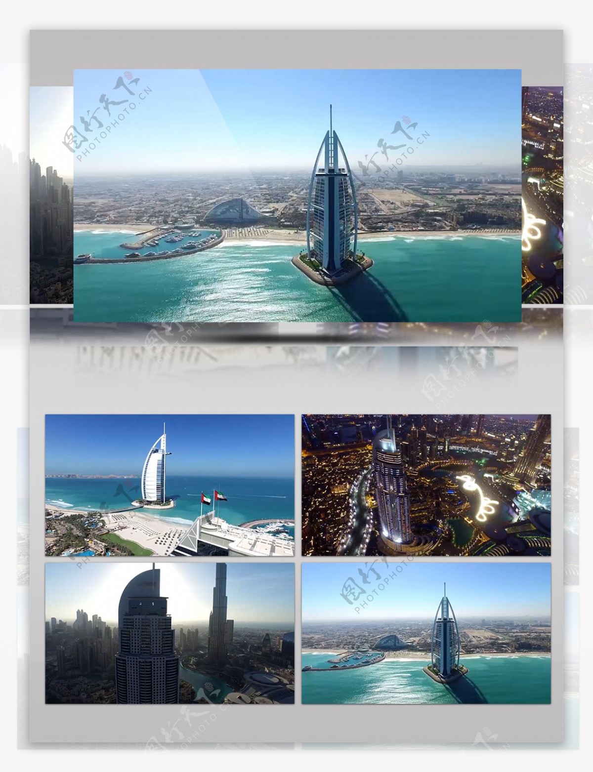 迪拜帆船酒店城市无人机高清实拍