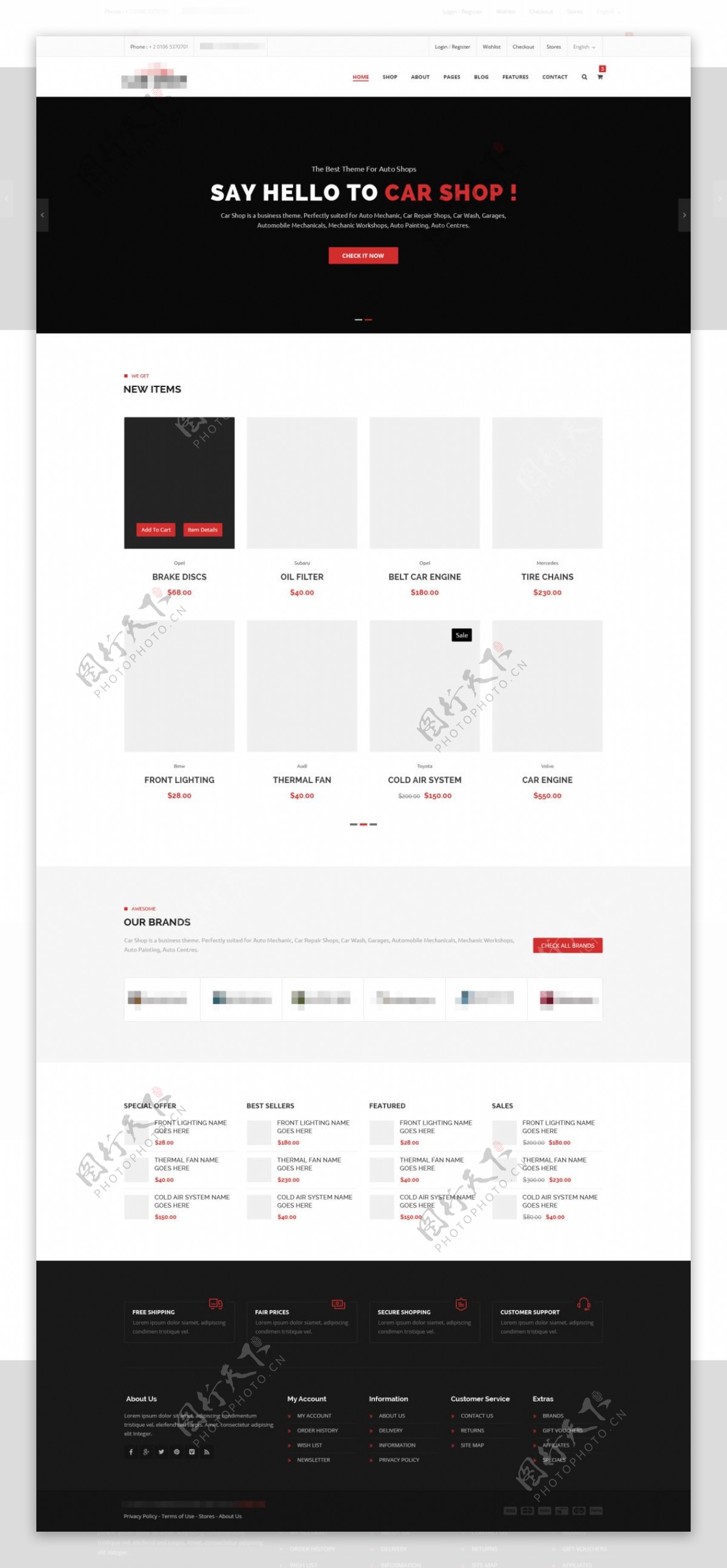 简洁的企业电子购物商城网站模板设计首页