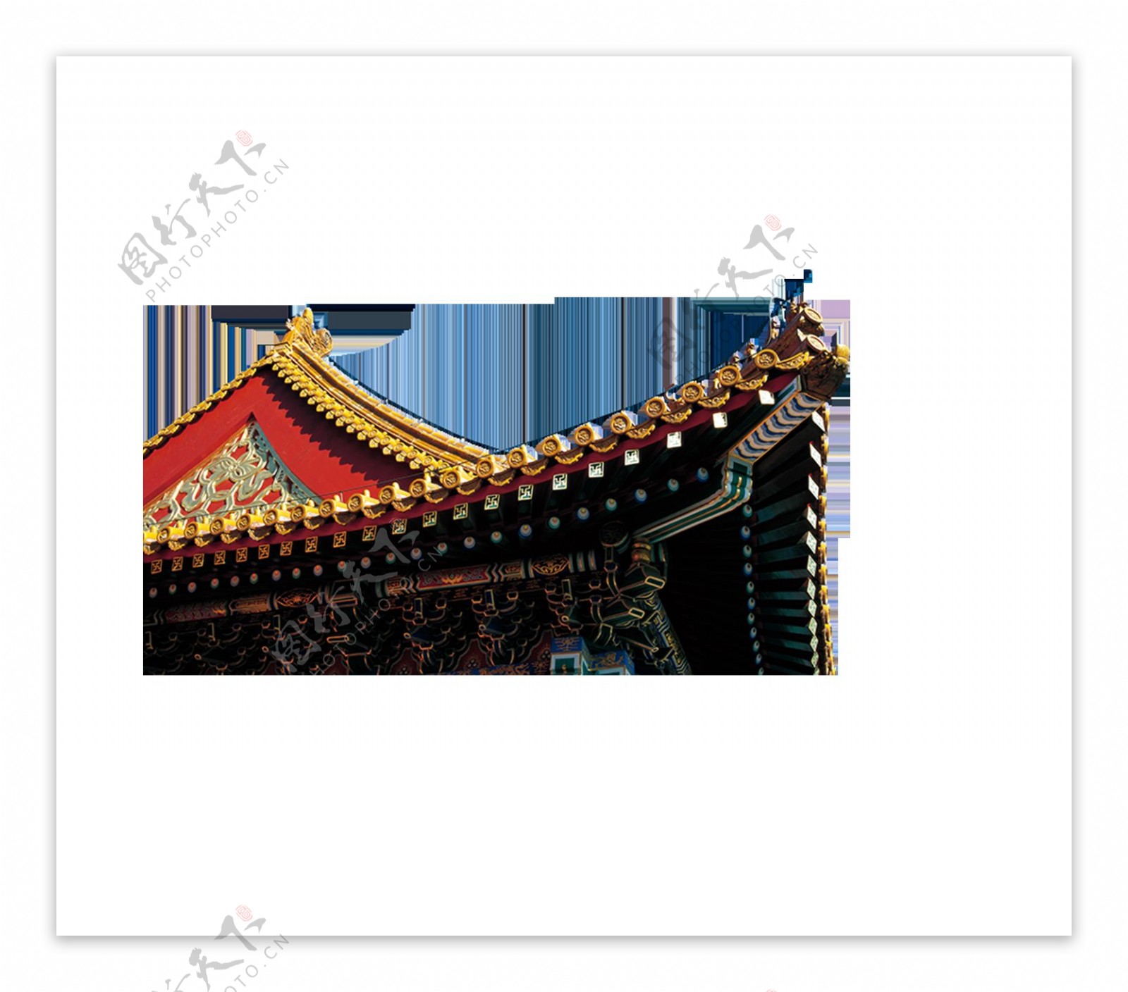 中式宫殿屋檐png元素