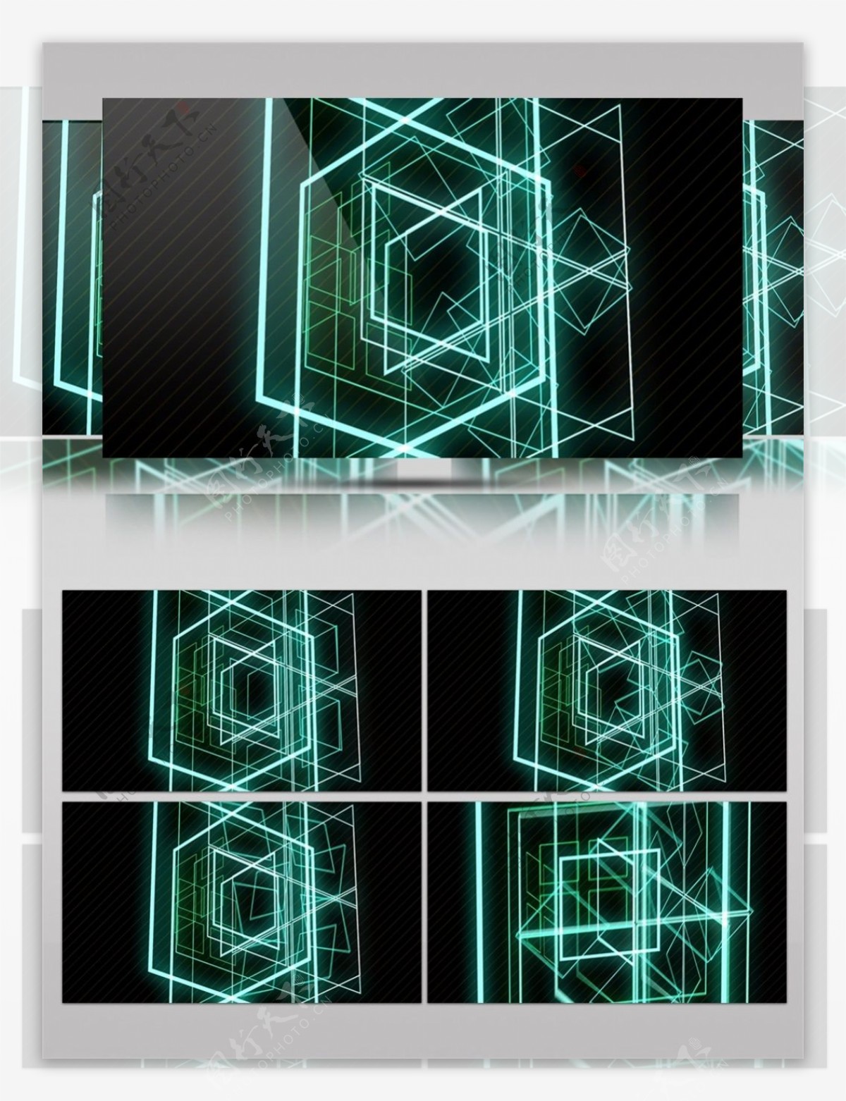 方块交错光束视频素材