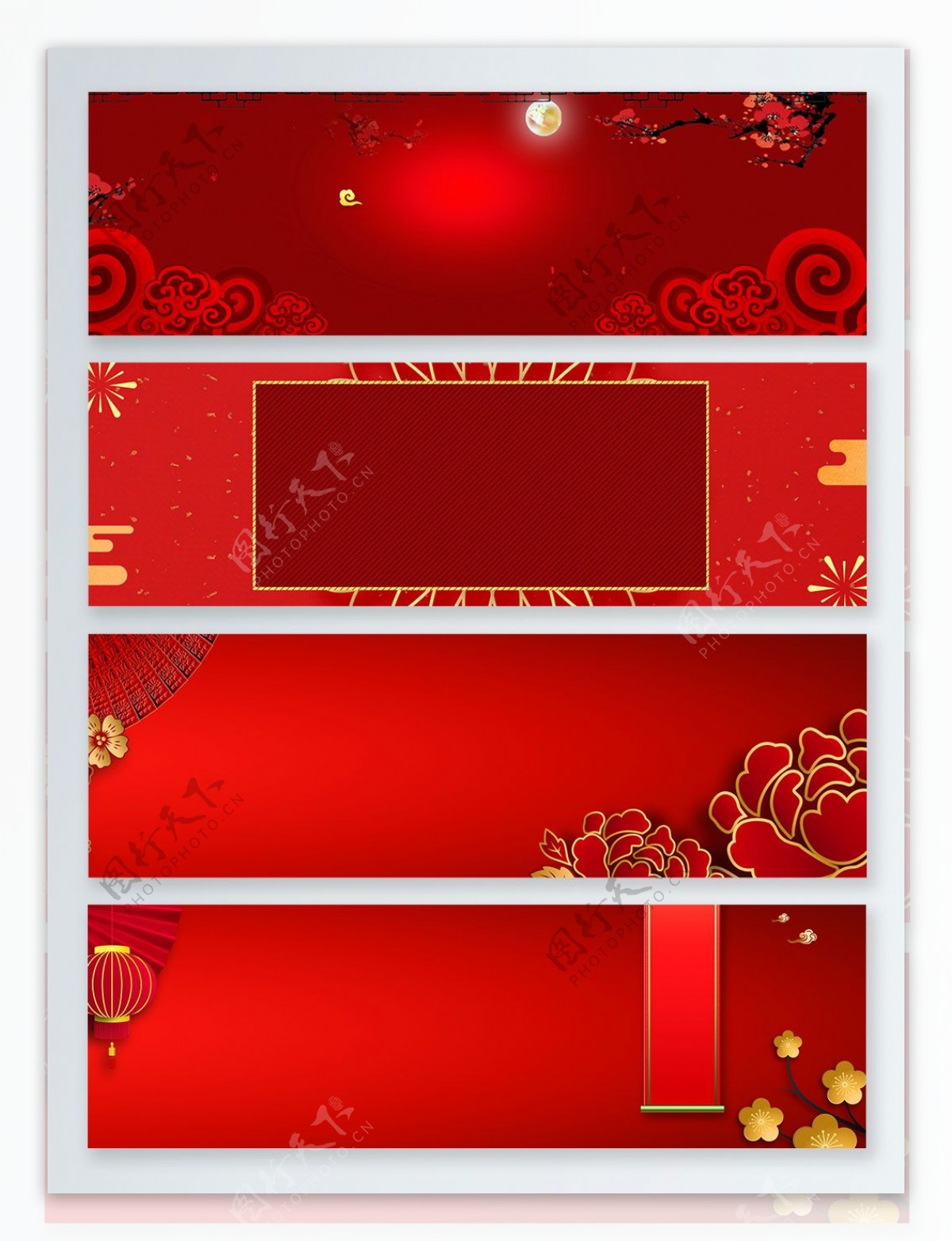 红色喜庆年味传统节日banner背景