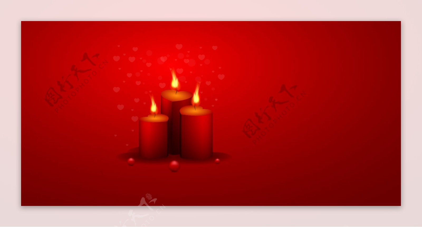 红色蜡烛矢量浪漫背景图