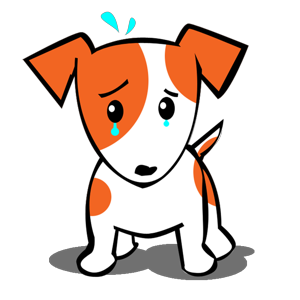 橙色可爱小狗卡通手绘装饰元素