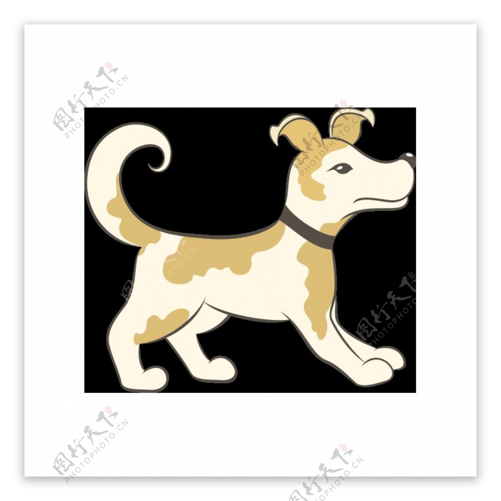 淡黄色斑点小狗卡通手绘装饰元素