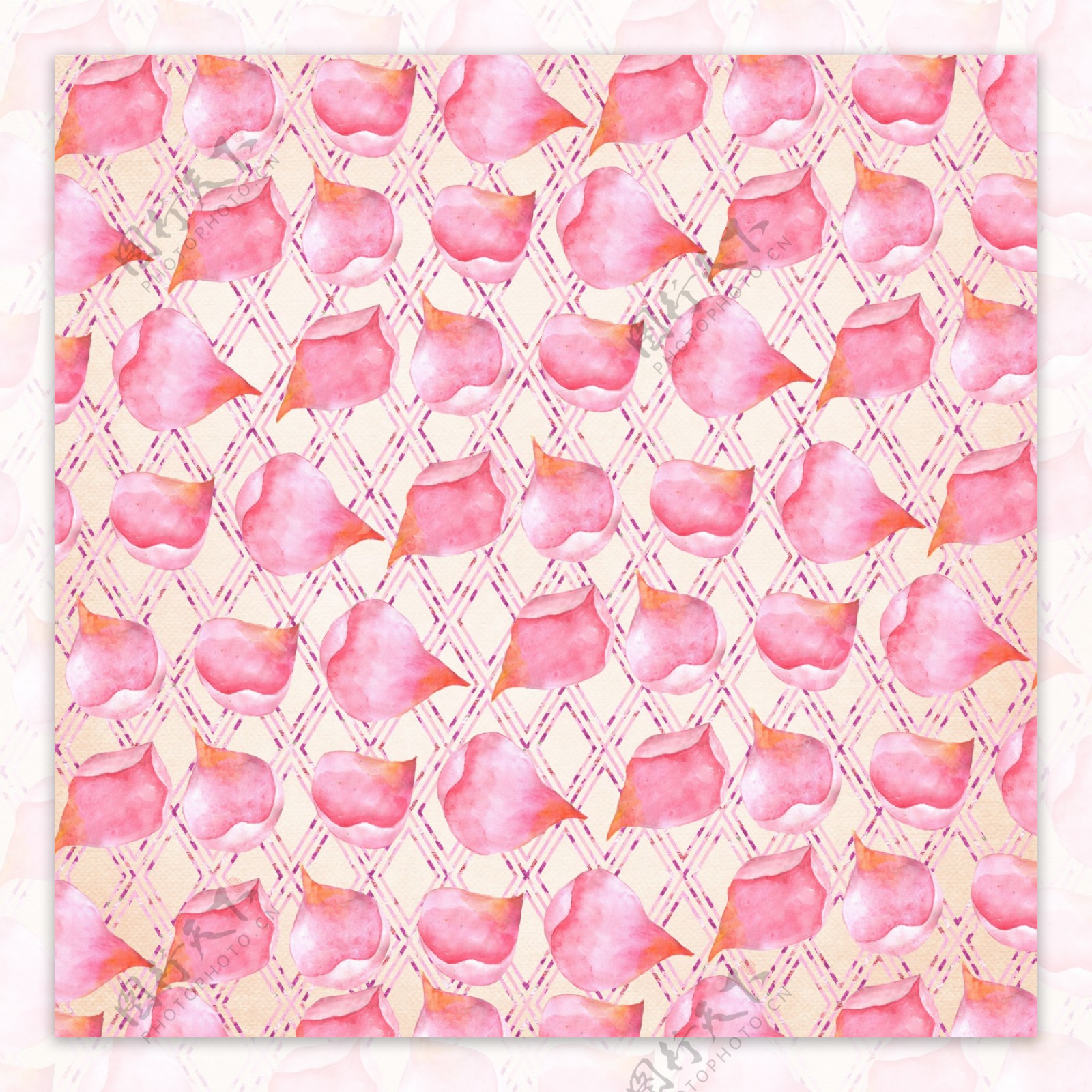 一片片花瓣粉色情人节背景