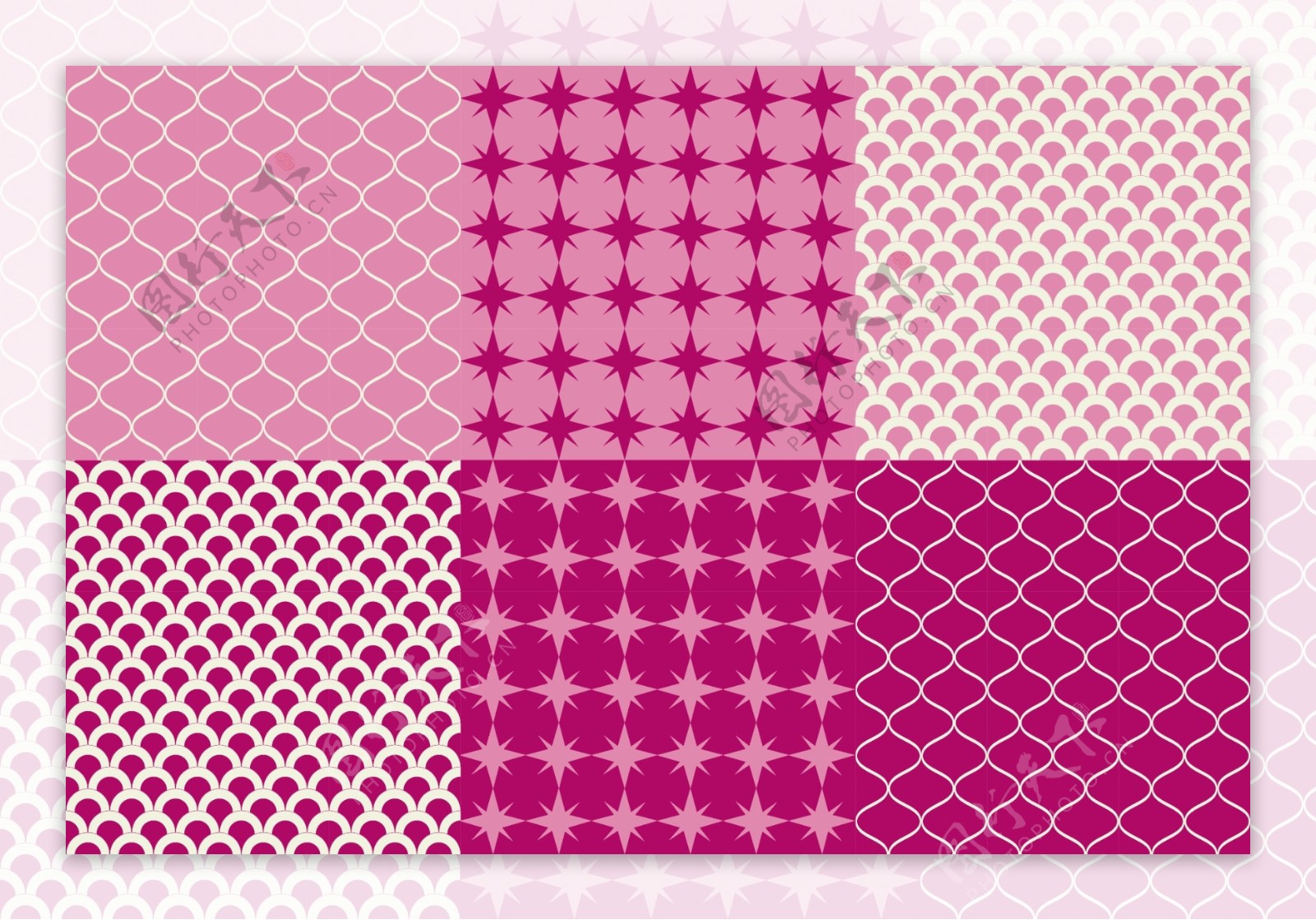 粉色几何图案花纹ai矢量素材下载