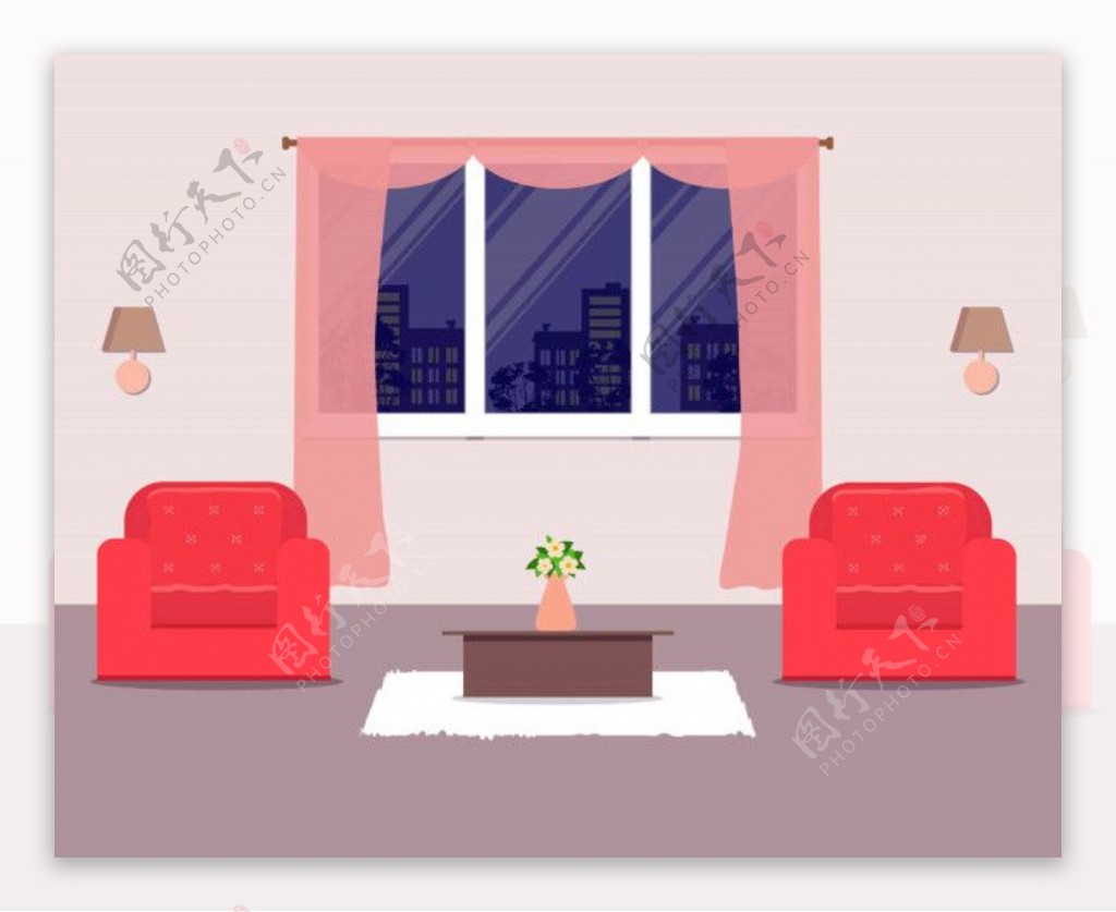 粉色房间素材图片