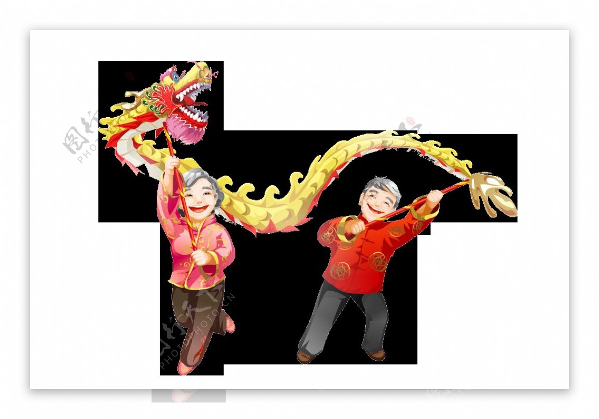 中国风春节舞龙素材