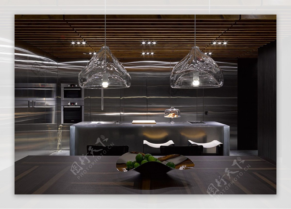 简约餐厅长方形餐桌装修效果图图片素材-编号29473007-图行天下