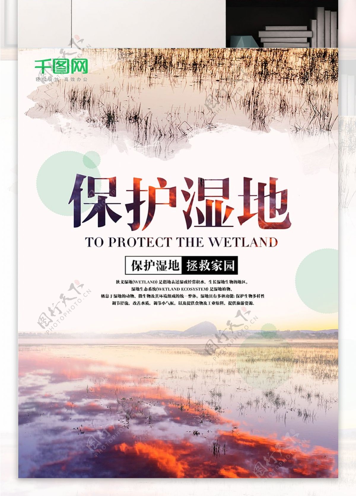 清新简约保护湿地节海报设计