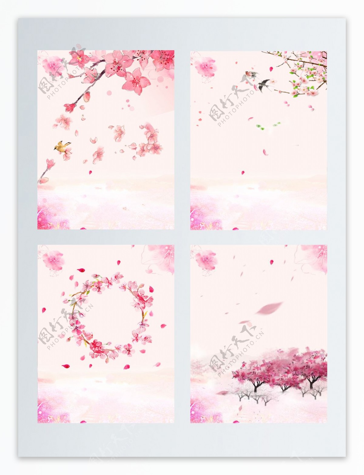 粉色桃花背景图案