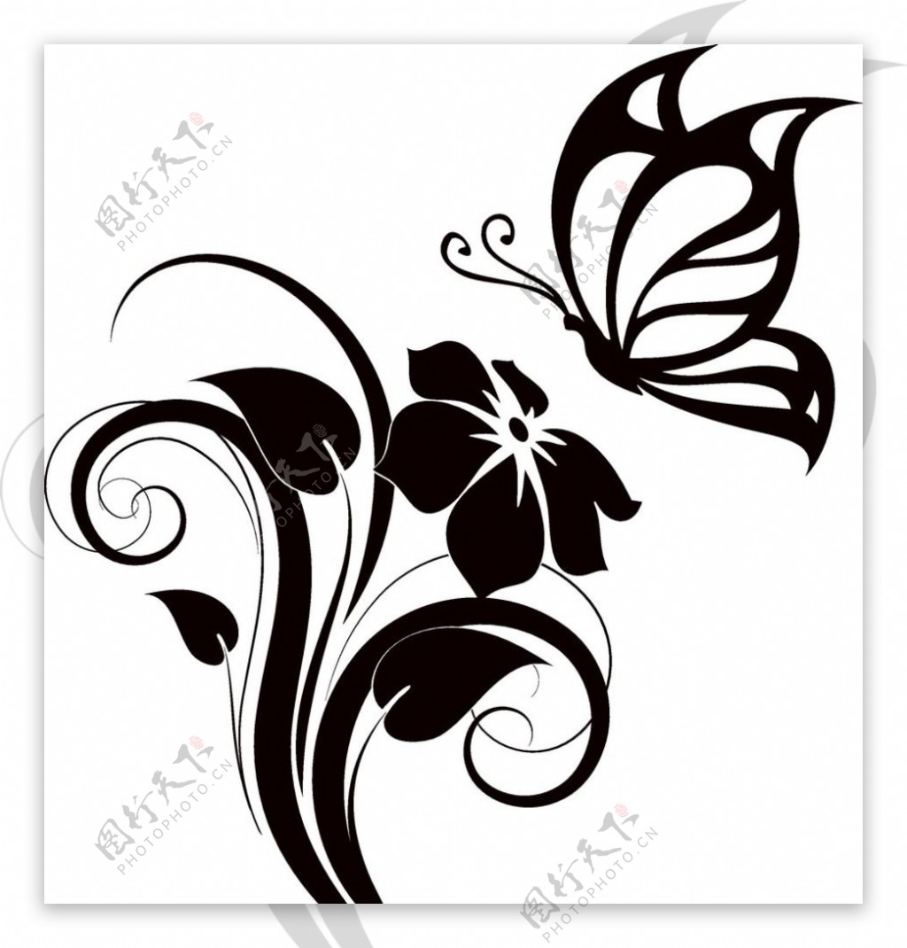 黑色花纹蝴蝶