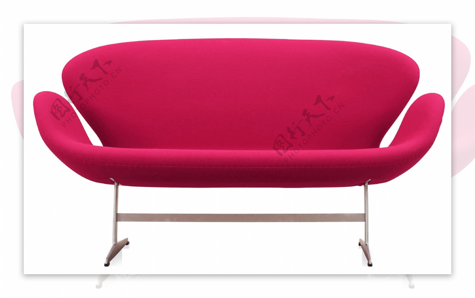 粉色简易沙发png元素