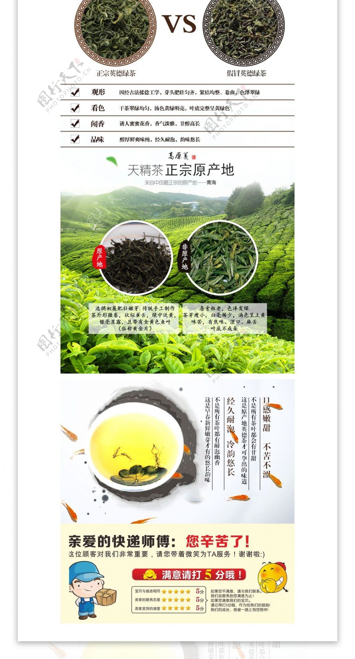 红茶绿茶详情页PSD模板源文件