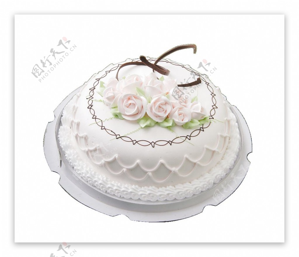精美白色花朵蛋糕素材