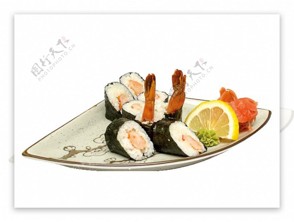 清新日式切片寿司料理美食产品实物