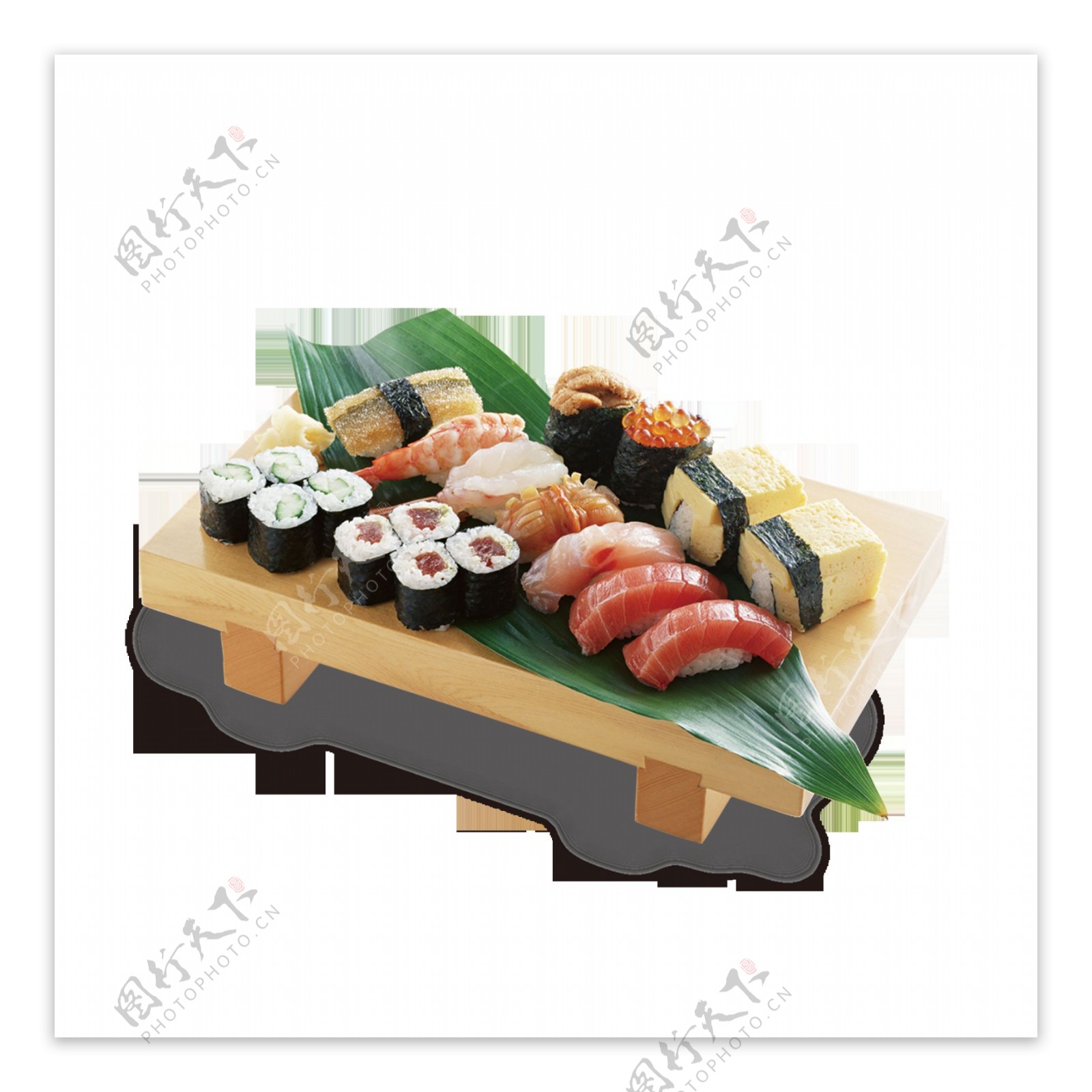 色彩明亮日式三文鱼料理美食产品实物