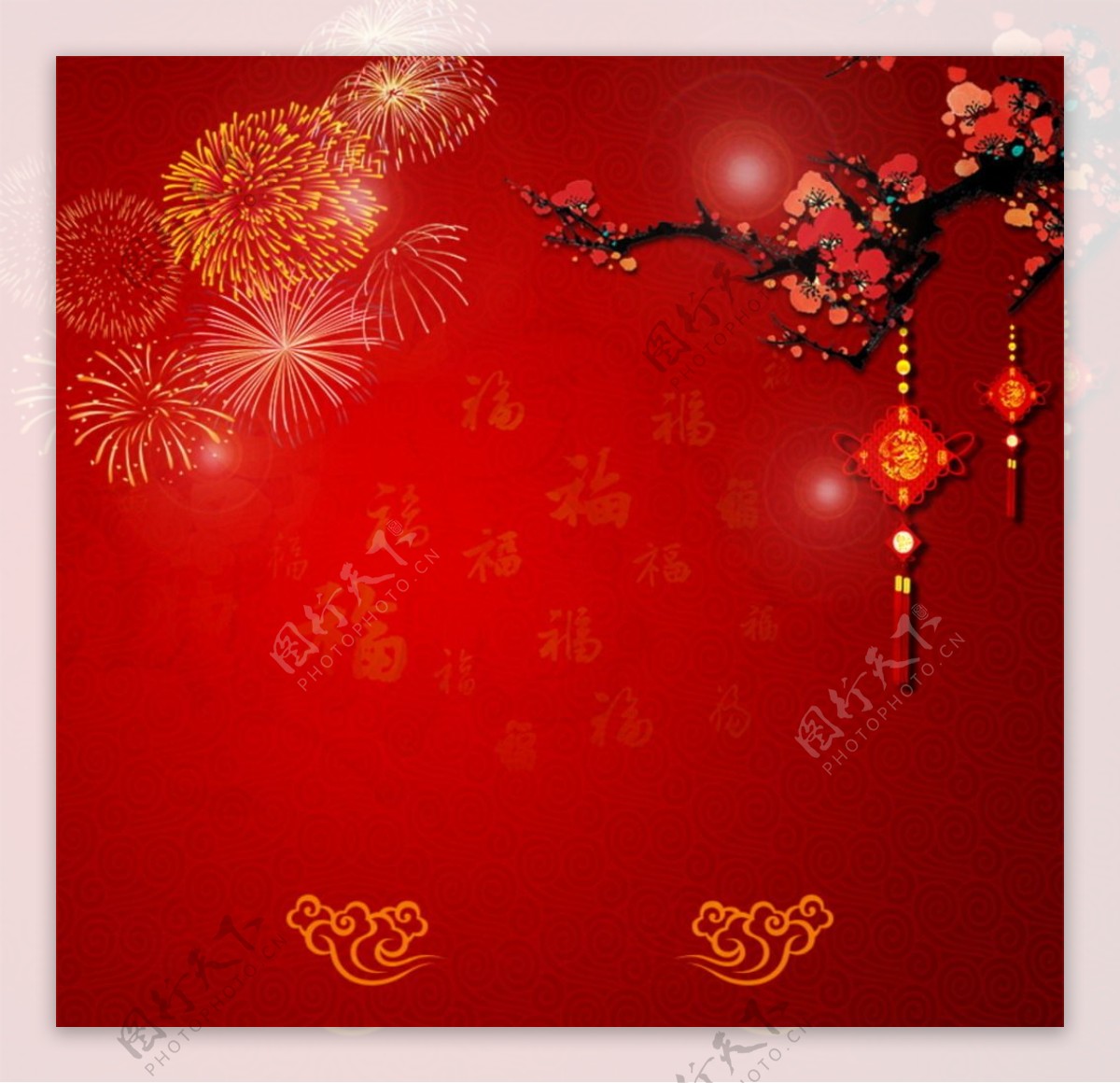 中国红新年背景