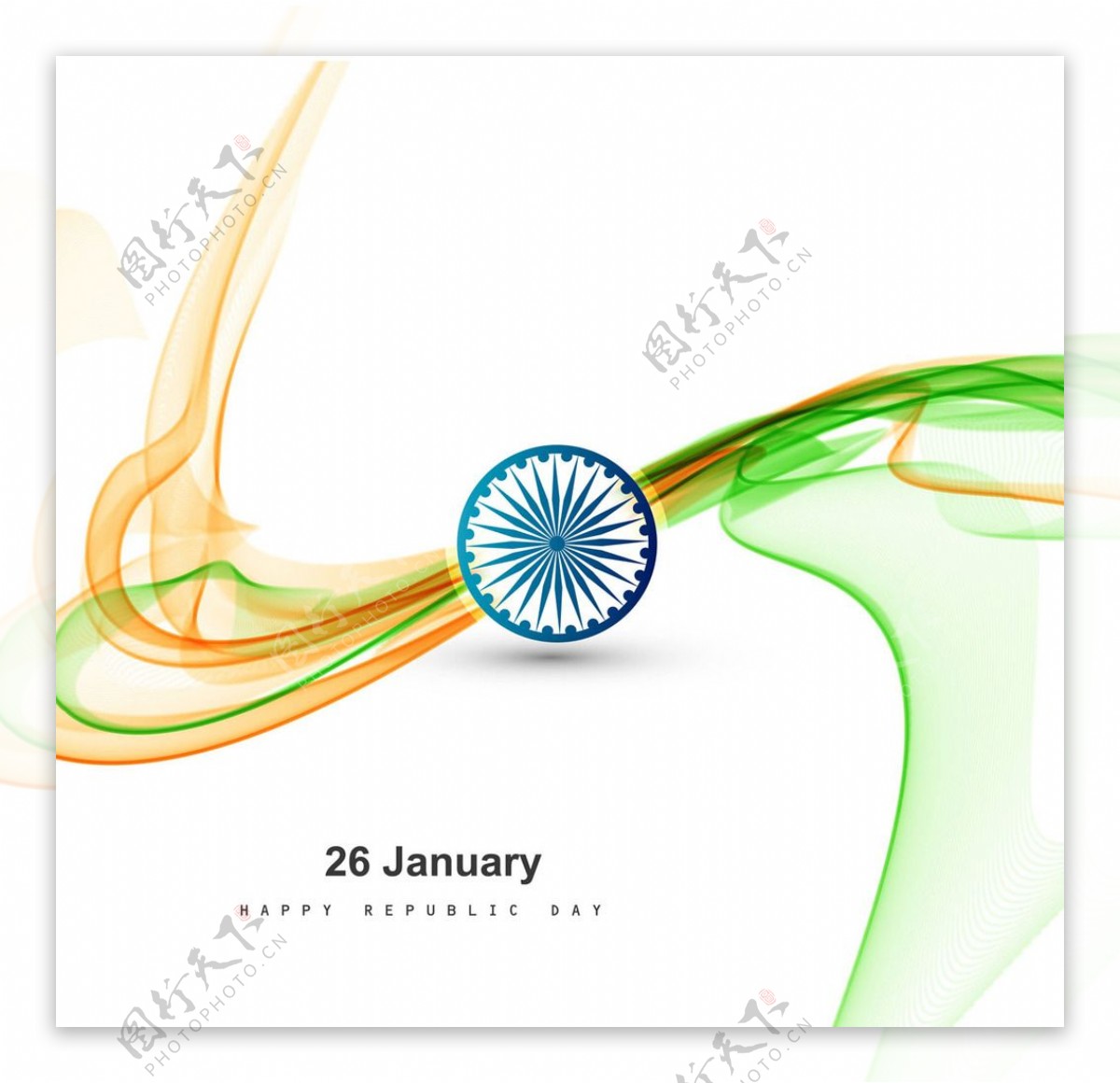 三色波浪印度国旗图案