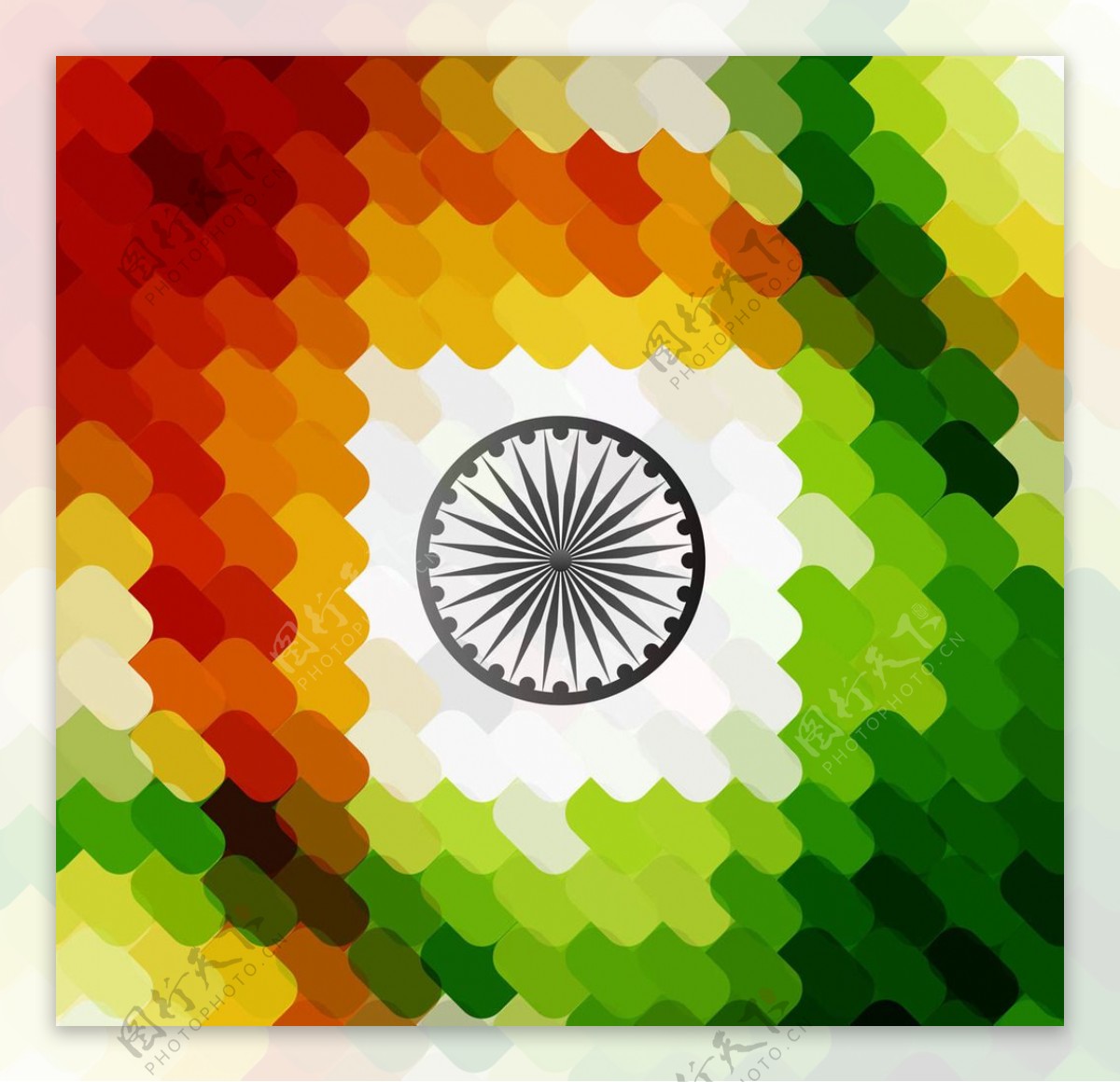 马赛克印度国旗