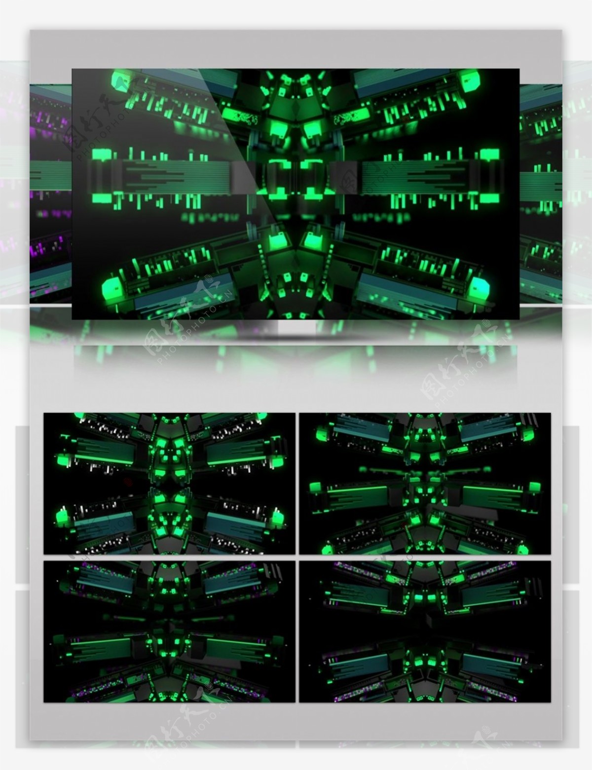 绿光律动光束视频素材