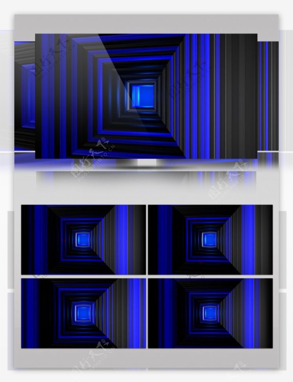 蓝色光束隧道动态视频素材