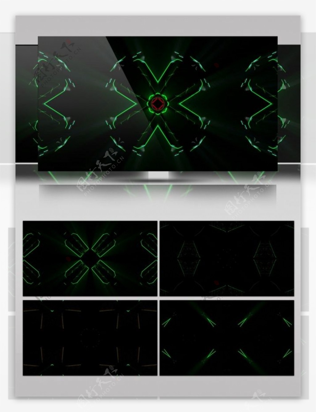 绿色激光花瓣动态视频素材