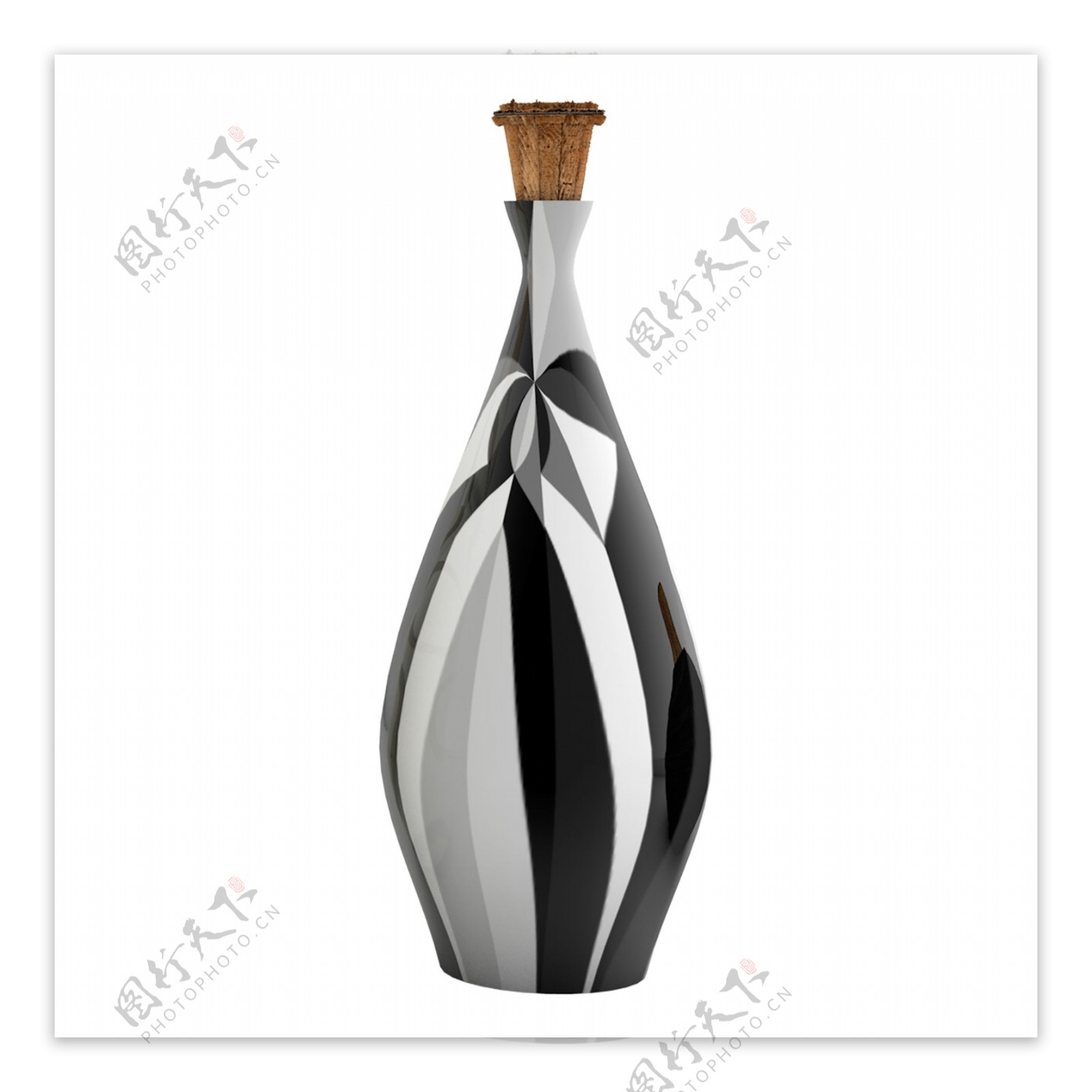 个性花纹艺术装饰瓶子生活用品黑白摆件元素
