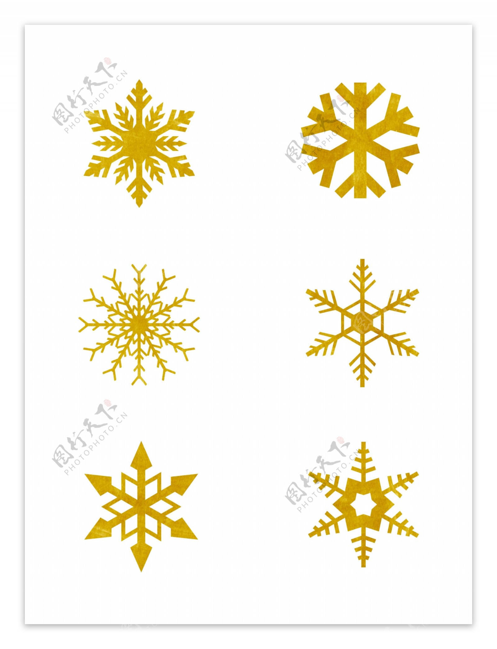商用海报圣诞分层金色纸张纹理雪花元素