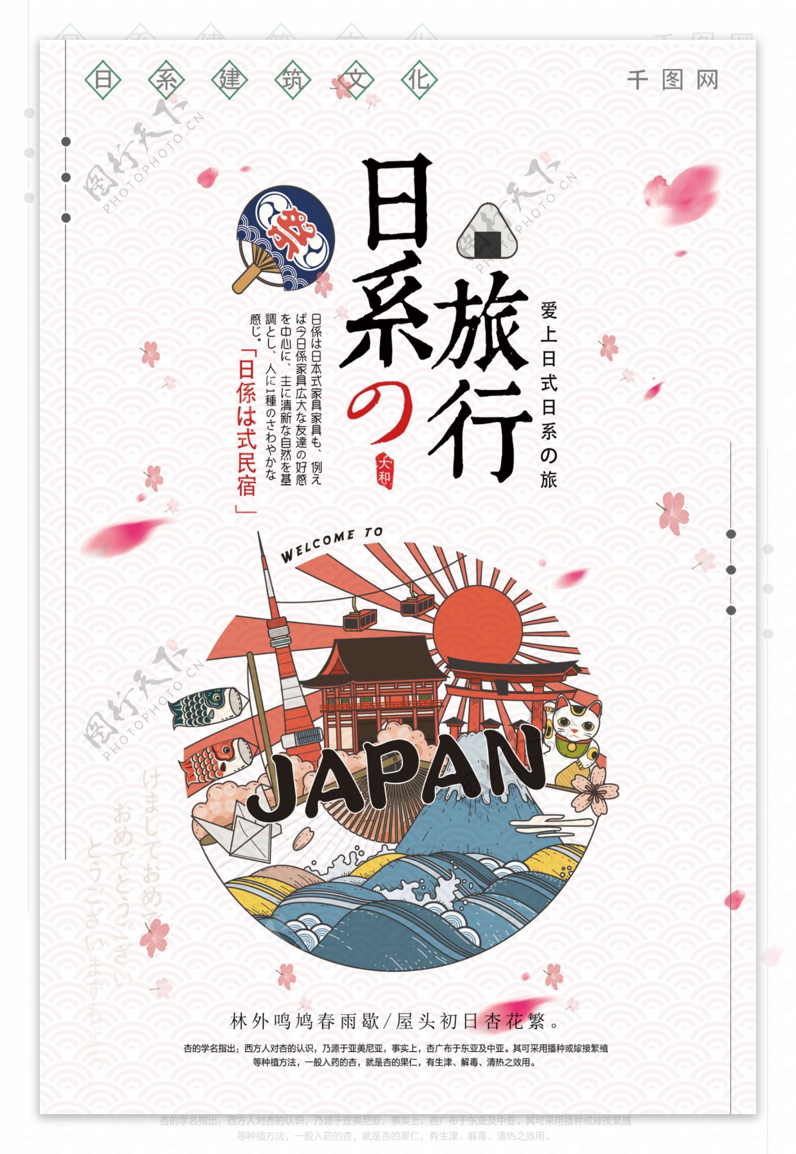 樱花日系旅行海报