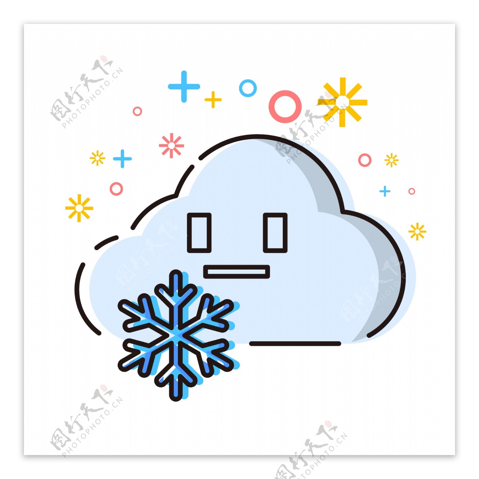 MBE天气卡通图标雪矢量元素