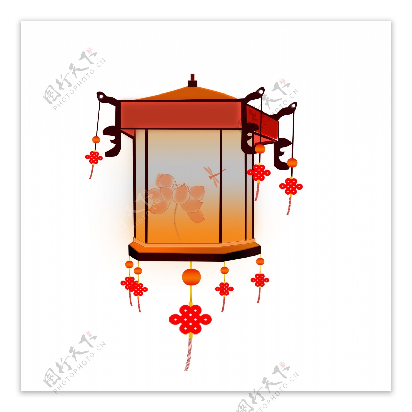 新春古风喜庆灯笼可商用复古手绘装饰图案