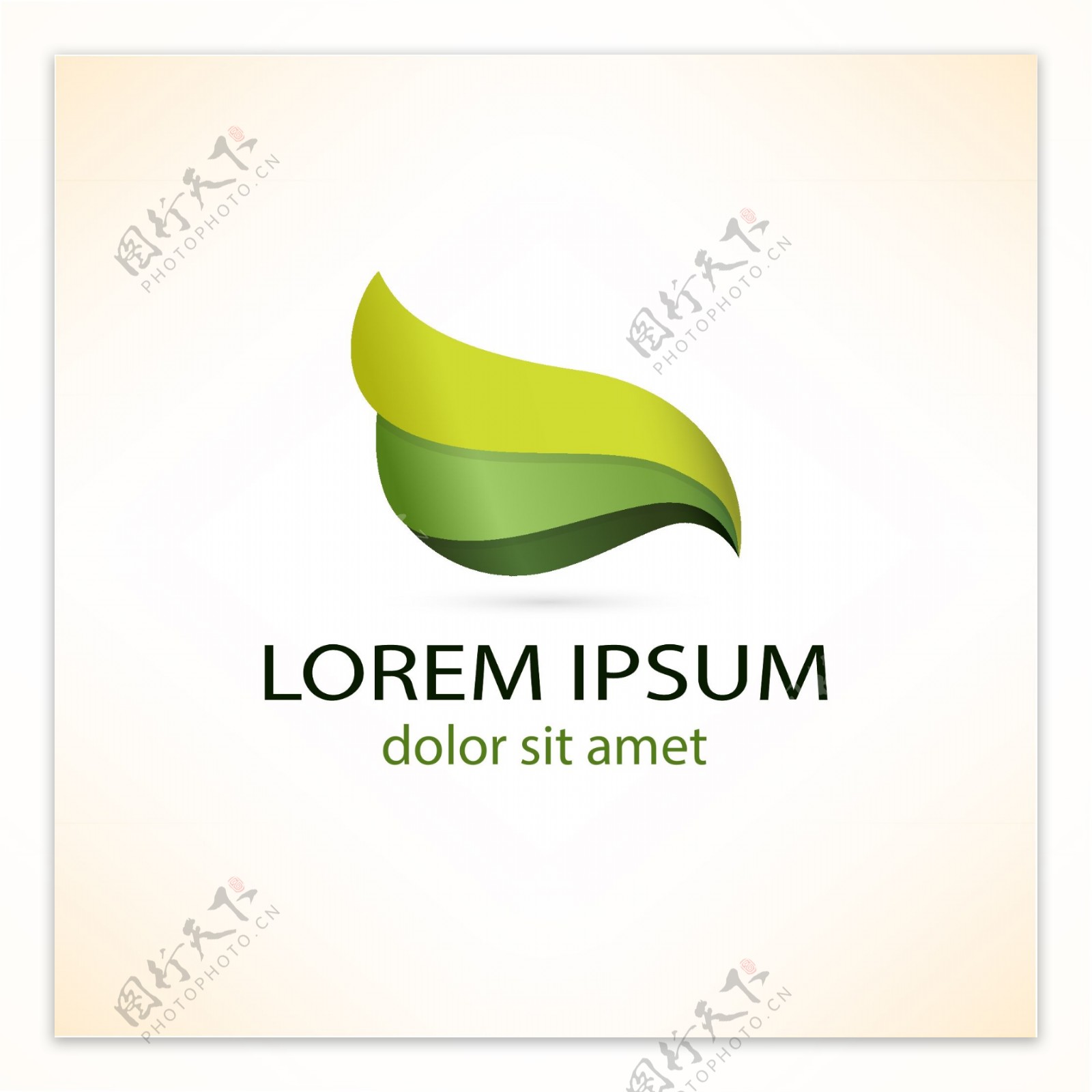 loremipsum抽象绿叶logo模板