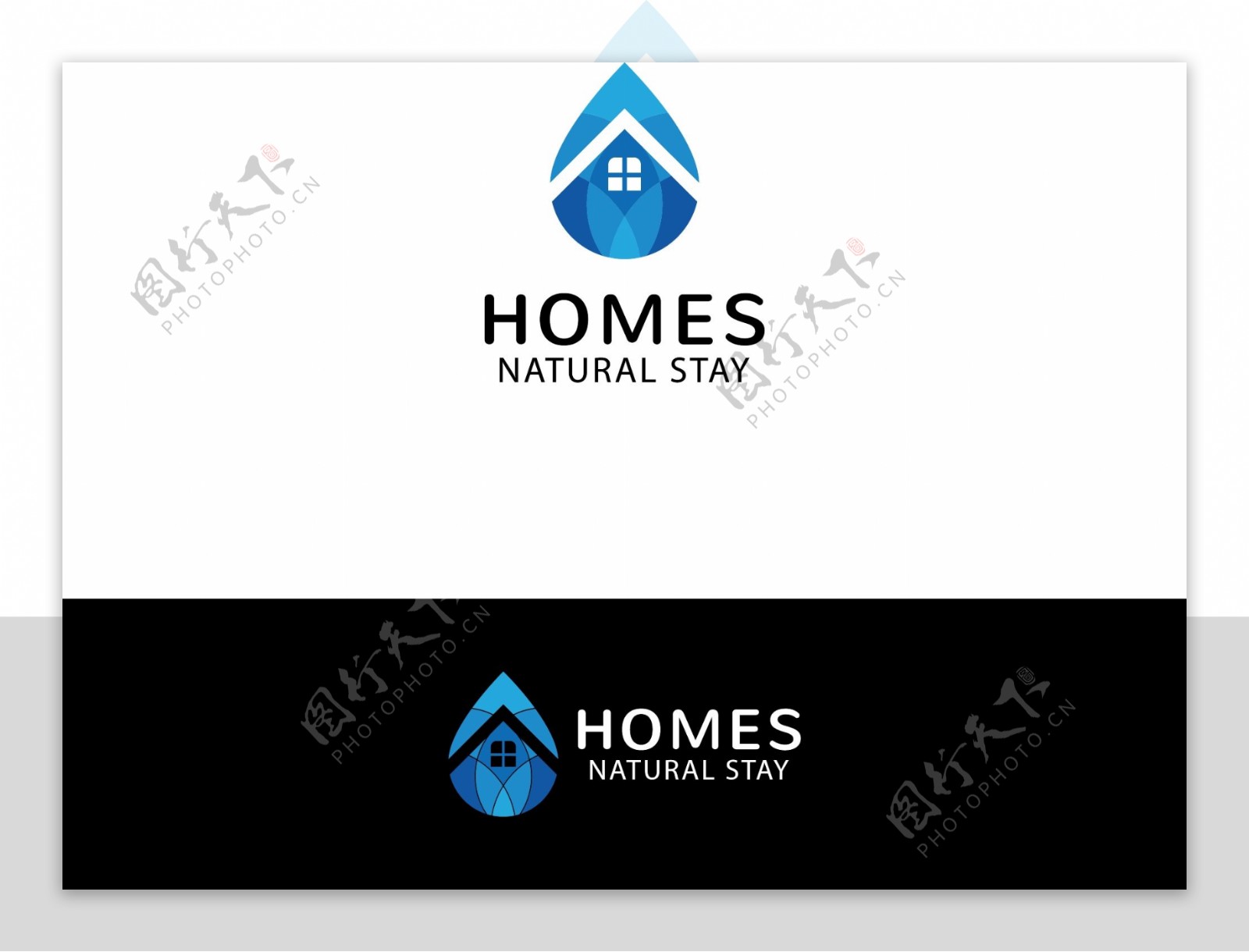 水滴型状房地产商标logo模板