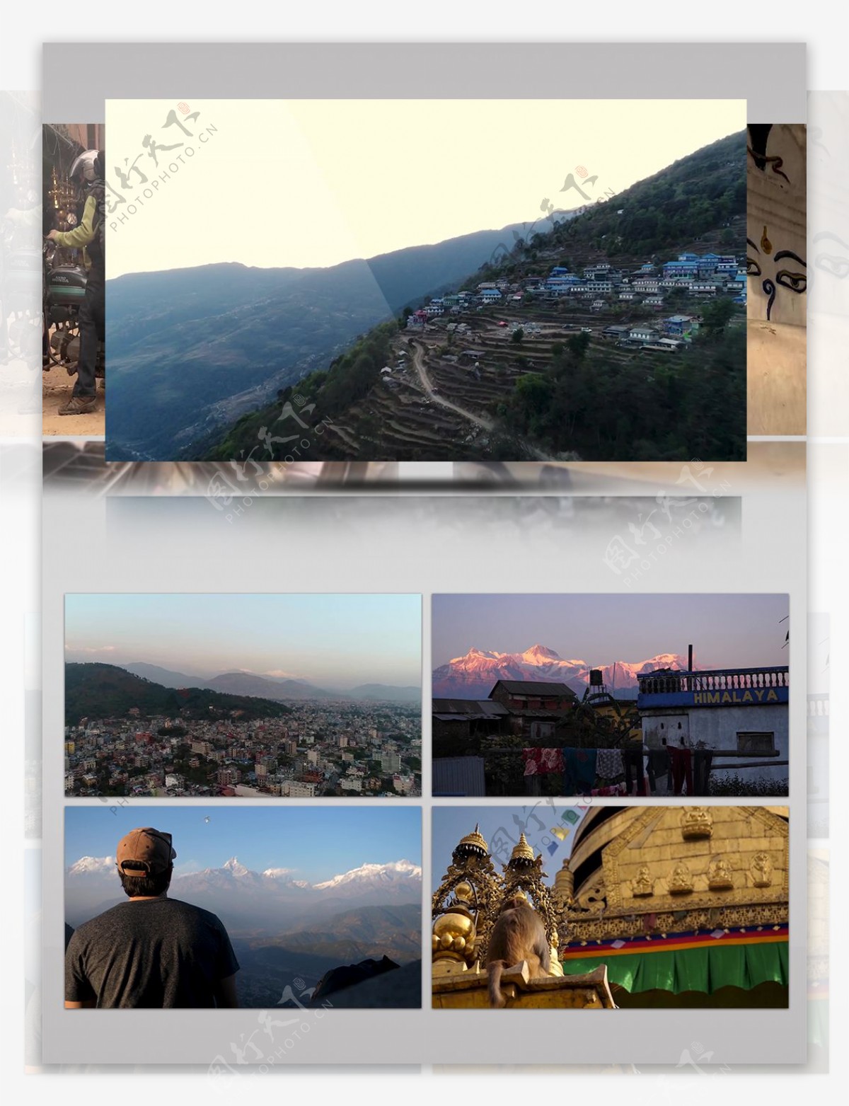 4k喜马拉雅山城市景观鸟瞰旅游观光航拍