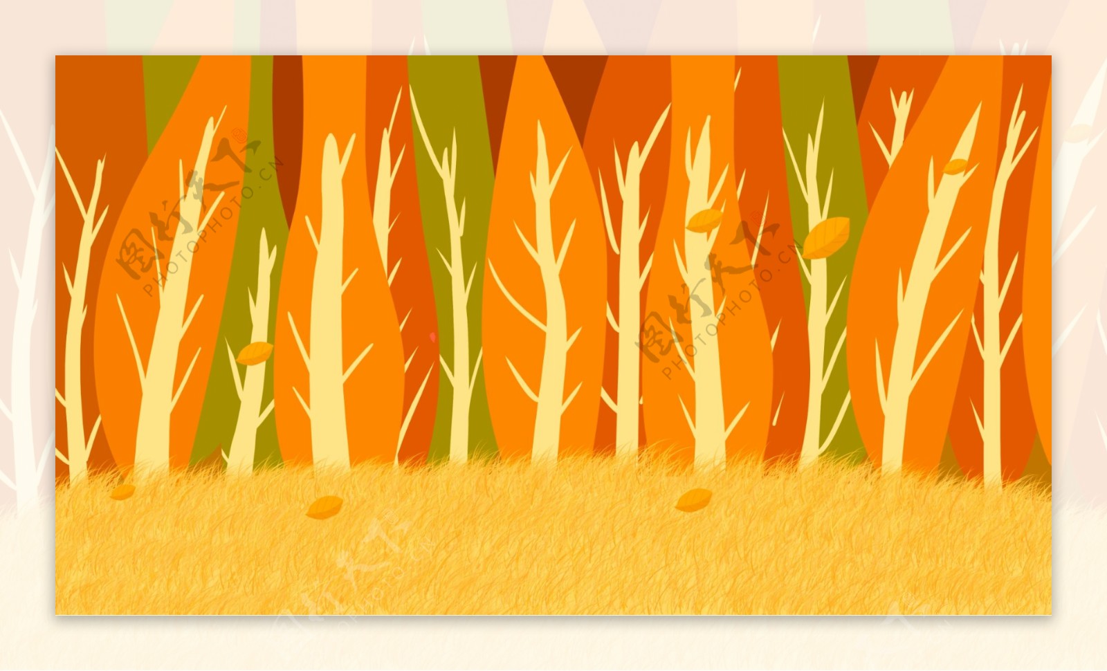 立秋节气树林背景设计