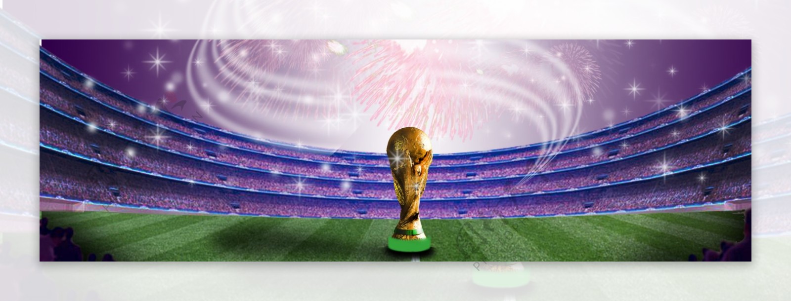 蓝色世界杯足球banner背景