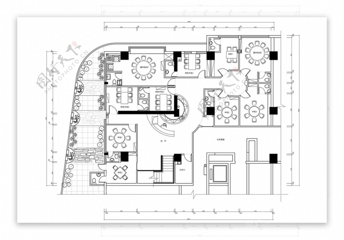 餐饮空间CAD方案规划