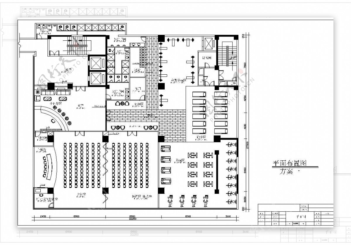 现代健身会所空间设计平面图
