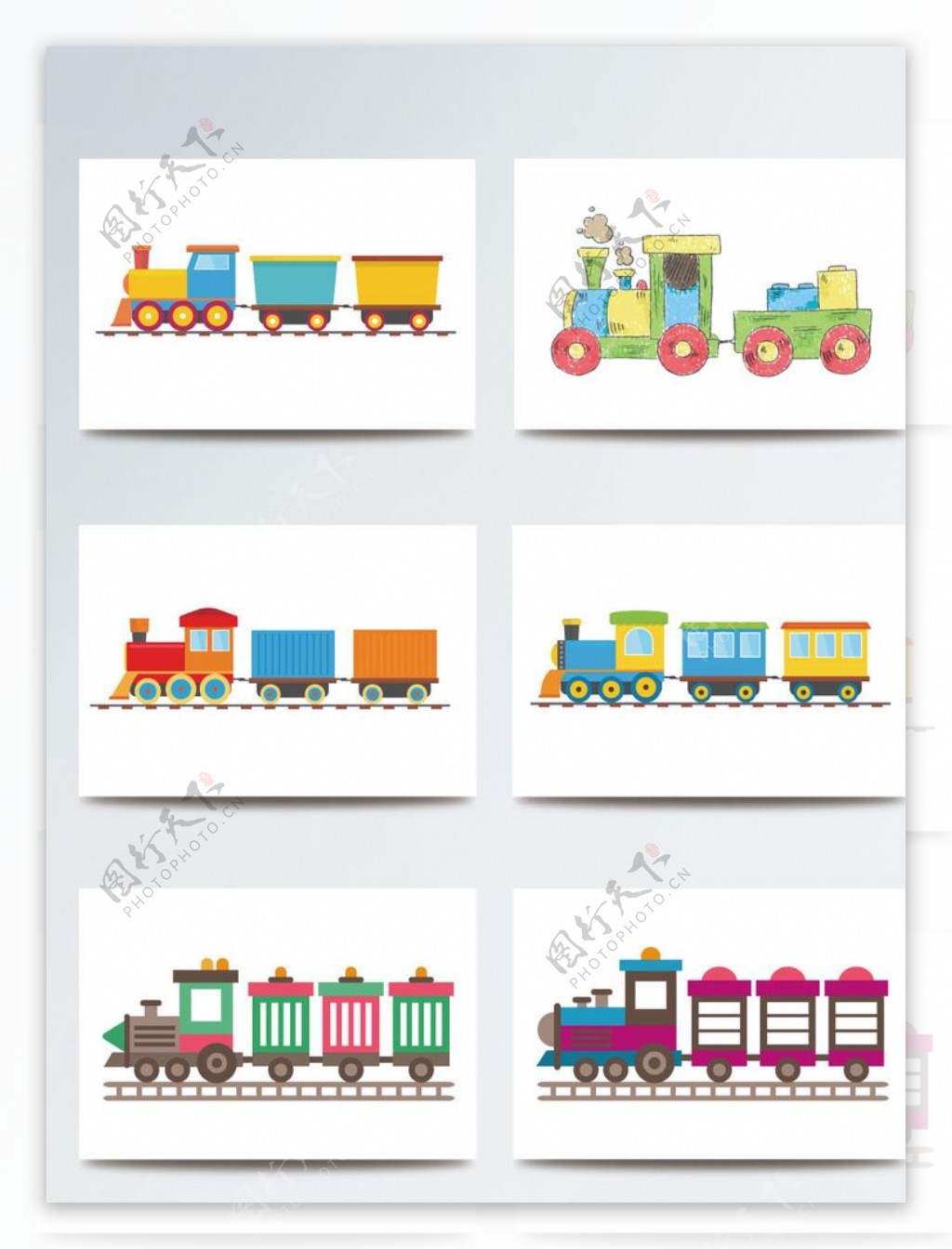 手绘小火车元素图片_装饰图案_设计元素_图行天下图库