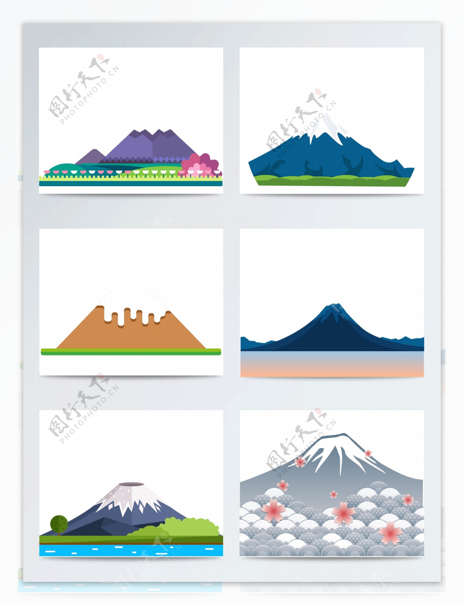 矢量日本富士山