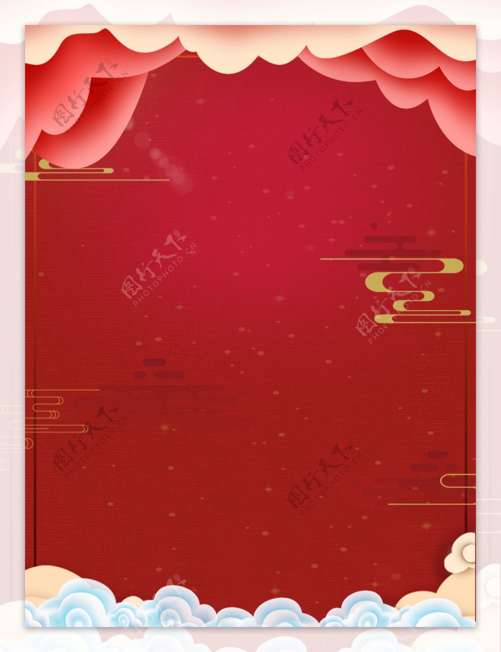 红色喜庆新年简约背景通用模板