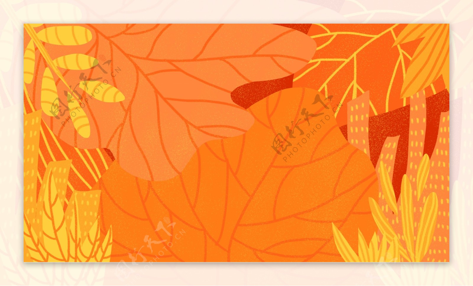 枫叶植物卡通秋季背景设计