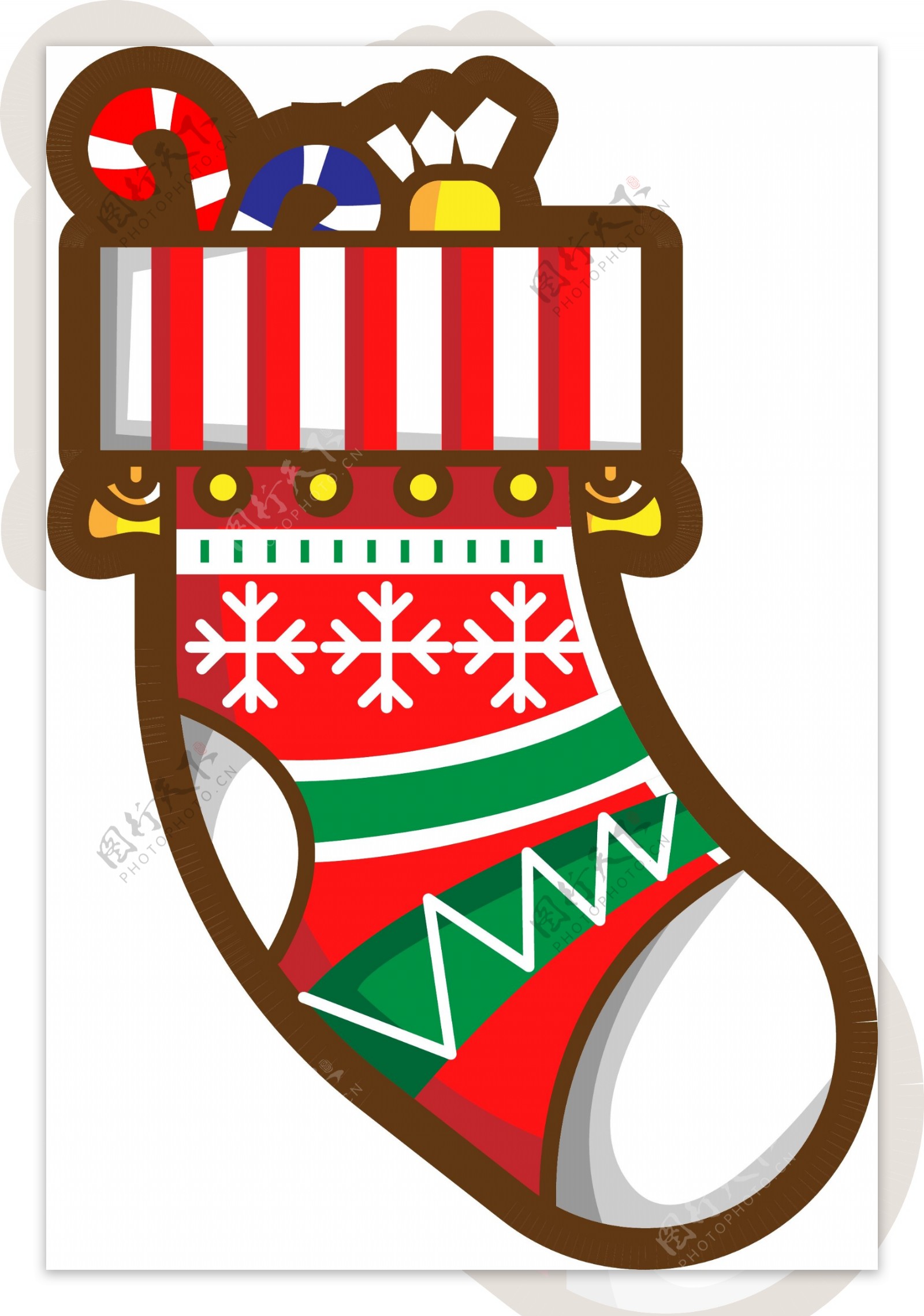 原创矢量AI卡通圣诞袜子圣诞节素材