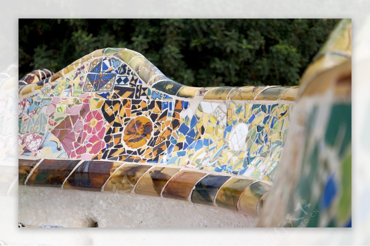 奎尔公园瓷砖碎片座椅