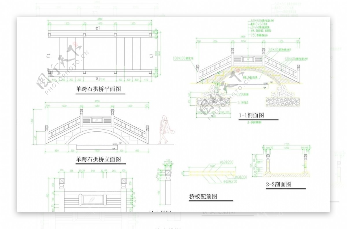 CAD公园绿化桥路道路绿化