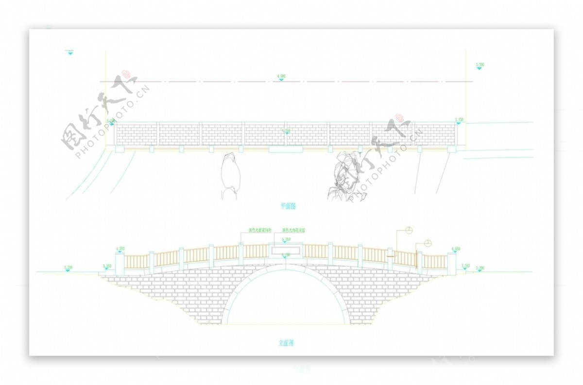 CAD公园绿化桥路道路绿化